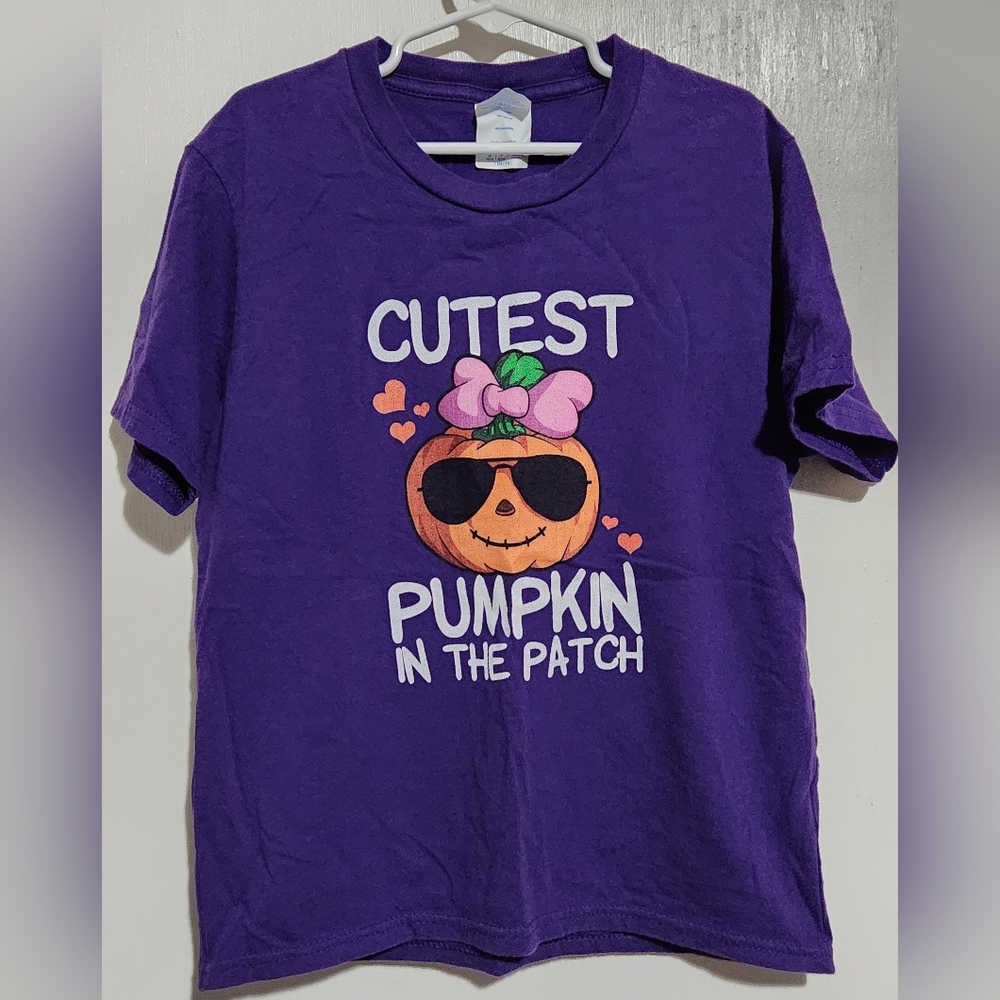 Port & Company Youth Small Cutest Pumpkin In The Patch Halloween/Fall Shirt